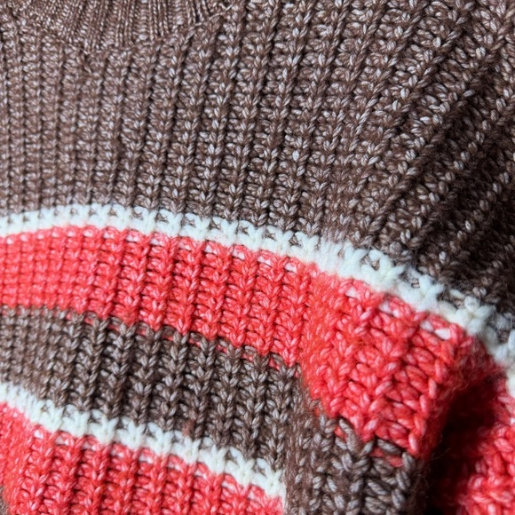 OFFLINE by Aerie Striped Ribbed Knit Crewneck Sweater Women’s Size M Chunky Cozy - Picture 9 of 10